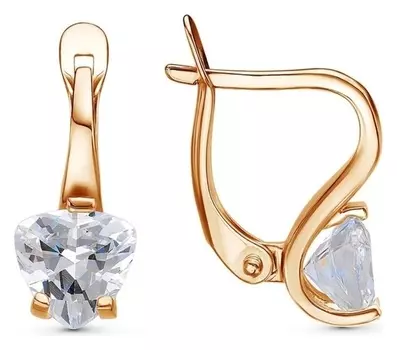 Серьги "Забвение", розовое золочение, цвет белый