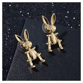 Серьги "Зайка" игрушка, цвет золото