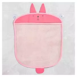Сетка для хранения игрушек в ванной "Зайка", цвет розовый