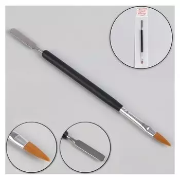 Шабер-кисть для наращивания ногтей, заострённая, 18 см, голова 4 × 13 мм, цвет чёрный