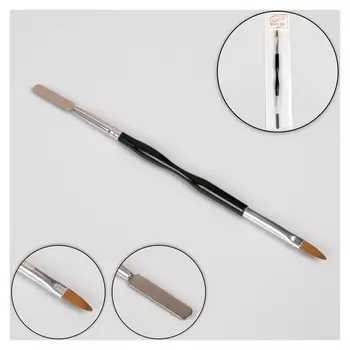 Шабер-кисть для наращивания ногтей, заострённая, 21 см, голова 7 × 17 мм, цвет чёрный