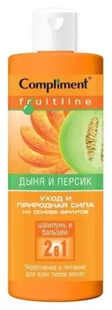 Шампунь и бальзам для всех типов волос 2 в 1 Укрепление и питание Дыня и персик