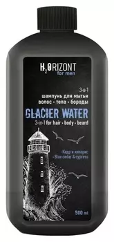 Шампунь мужской для волос тела и бороды 3-в-1 Glaciar Watеr
