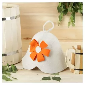 Шапка для бани и сауны "Цветок"