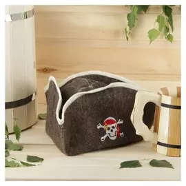 Шапка для бани и сауны "Пират" с вышивкой