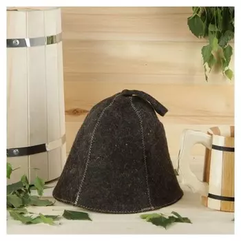 Шапка для бани и сауны тёмная