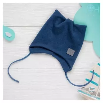 Шапка кошка, цвет индиго, светоотражающий шеврон, размер 42-46