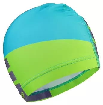 Шапочка для плавания взрослая цвет голубой/салатовый