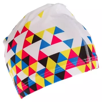 Шапочка для плавания, взрослая Ol-024, текстиль, мозаика, цвет белый