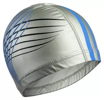 Шапочка для плавания взрослая серебристая/черная