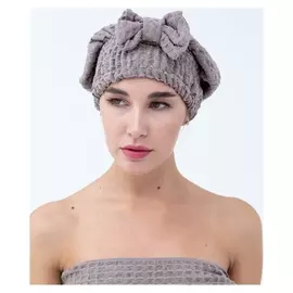Шапочка для ванной, бани и сауны этель "Plain" цв. серый, 30*25 см, 100% п/э