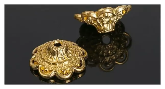 Шапочки для бусин (Набор 10шт), 6х13,5 мм, цвет черненое золото