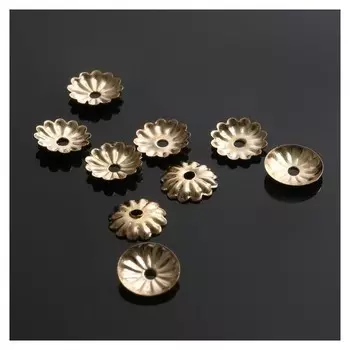 Шапочки для бусин (Набор 50шт), см-079, 2х6,5 мм, цвет золото