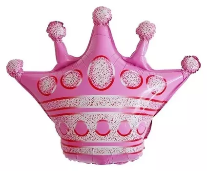 Шар фольгированный 18" «Корона», фигура, цвет розовый