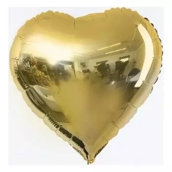 Шар фольгированный 18" сердце, цвет золото