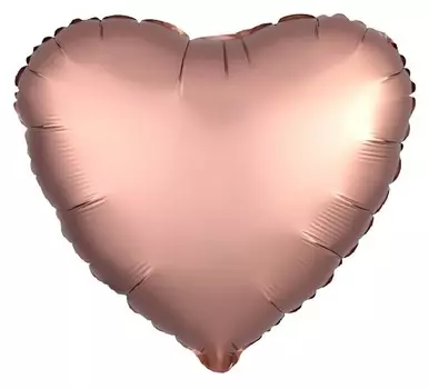 Шар фольгированный 18", сердце, матовый, цвет розовое золото