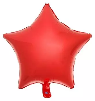 Шар фольгированный 18""звезда", матовый, цвет красный