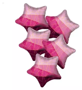 Шар фольгированный 19" «Диагонали», звезда, набор 5 шт.