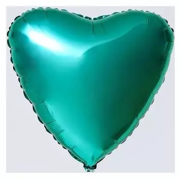 Шар фольгированный 19" сердце, бирюзовый