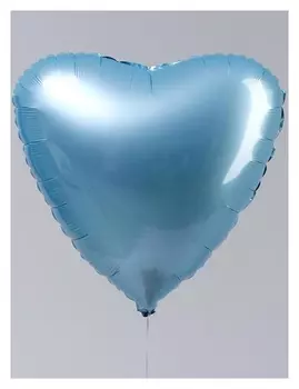 Шар фольгированный 19" сердце, нежно-голубой