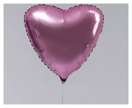 Шар фольгированный 19" сердце, нежно- розовый