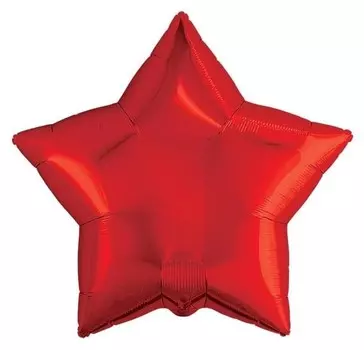 Шар фольгированный 19" звезда, цвет красный