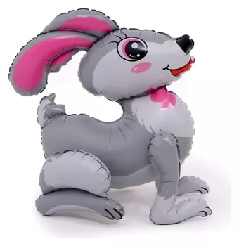 Шар фольгированный 20" «Весёлый зайка», серый