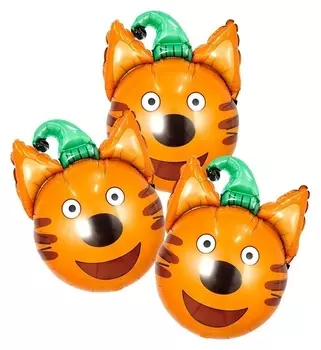 Шар фольгированный 21" «Коржик. Три кота», фигура-голова, набор 3 шт.