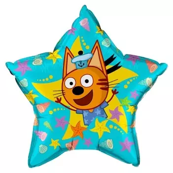 Шар фольгированный 22" «Коржик. Три кота», звезда, 1 шт. в упаковке