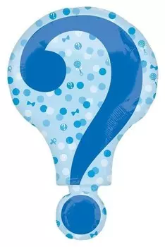 Шар фольгированный 25" «Знак вопроса. гендер-пати», фигура, цвет голубой