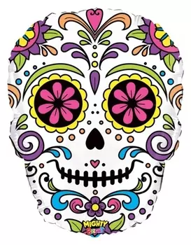Шар фольгированный 27" Череп калавера, фигура