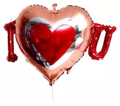 Шар фольгированный 29" «Сердце с буквами»