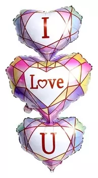 Шар фольгированный 29" «Тройное сердце»