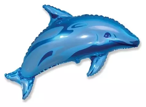 Шар фольгированный 30" «Дельфин», цвет голубой