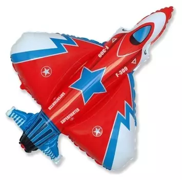 Шар фольгированный 30" «Истребитель», цвет красный