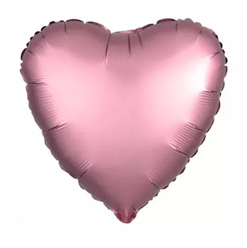 Шар фольгированный 30", сердце, цвет фламинго