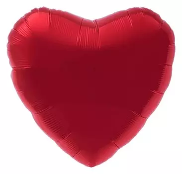 Шар фольгированный 30", сердце, цвет красный