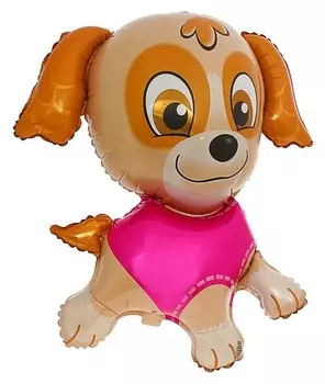 Шар фольгированный 31" «Щенок в розовом»