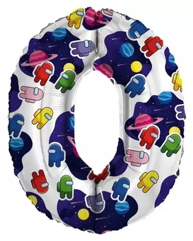 Шар фольгированный 32" «Цифра 0. космонавтики» + подарок