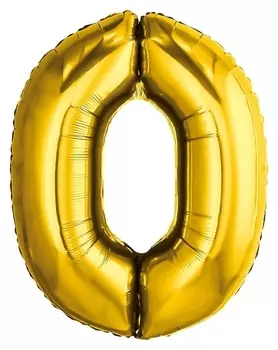 Шар фольгированный 32" «Цифра 0», золото