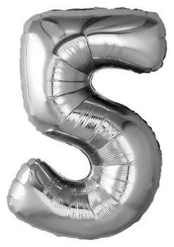 Шар фольгированный 32" «Цифра 6», цвет серебро