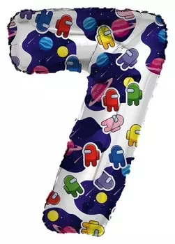 Шар фольгированный 32" «Цифра 7. космонавтики» + подарок