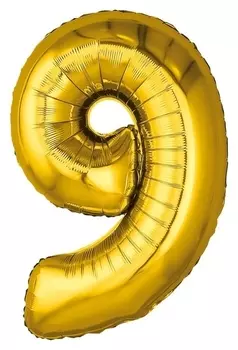 Шар фольгированный 32" «Цифра 9», золото