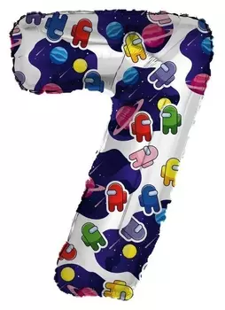 Шар фольгированный 32" «Космонавтики», цифра 7