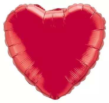 Шар фольгированный 32" «Сердце» без рисунка, металл, цвет красный