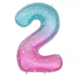 Шар фольгированный 34" «2», нежные искры