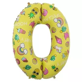 Шар фольгированный 34" «Цифра 0»