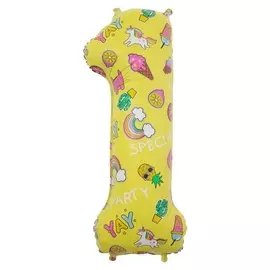 Шар фольгированный 34" «Цифра 1»