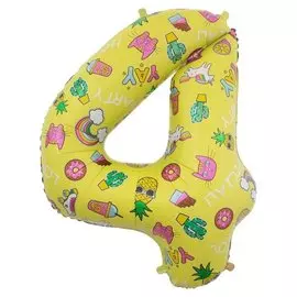 Шар фольгированный 34" «Цифра 4»