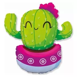 Шар фольгированный 36" «Кактус в розовом кашпо», фигура